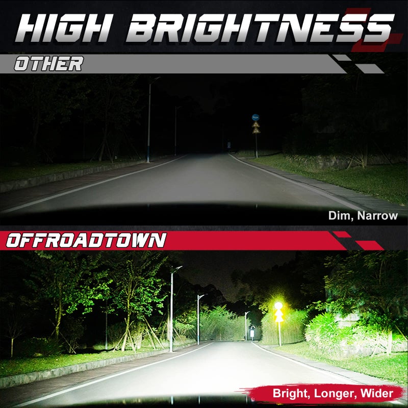 OFFROADTOWN مصابيح LED، OFFROADTOWN 2 قطعة 6 بوصة 240 واط أضواء قيادة خارج الطريق شريط عمل LED ضوء بقعة فيض مجموعة ضوء ضباب مقاوم للماء مكعبات للشاحنة القارب بيك أب UTV ATV البحرية الدراجة النارية - Image 5